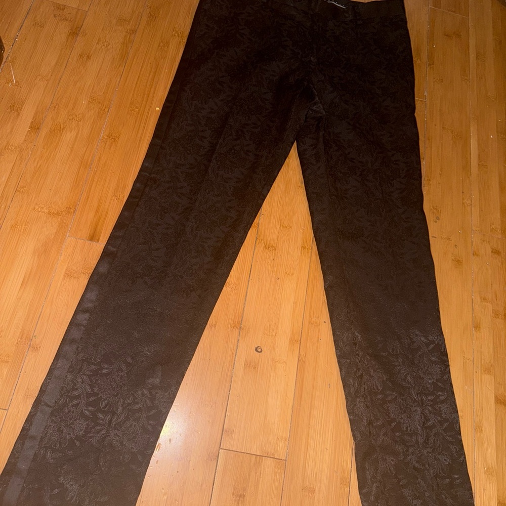 Men's Lineage Black Patterned Pants Size 32